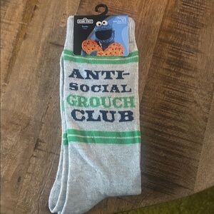 Unisex Sesame Street Grouch Club Socks - Gray, Green, and Blue
